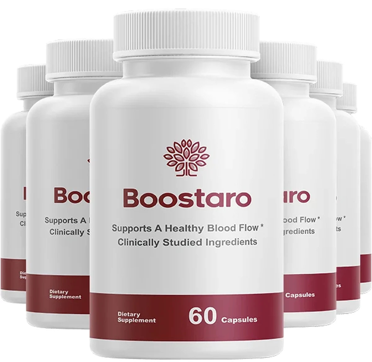 Boostaro nitric oxide and blood flow support supplement bottle